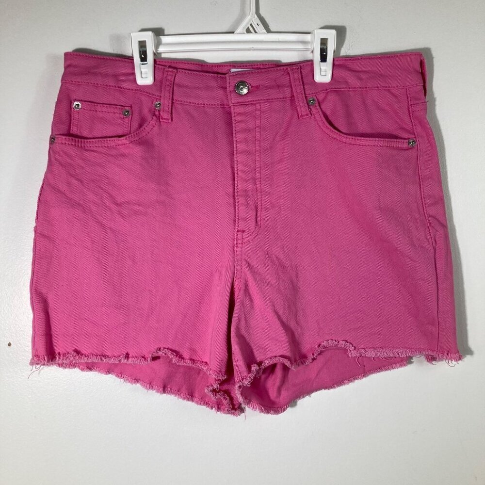 Womens Crown & Ivy Cut Off Shorts Pink 14 Cotton Spandex
